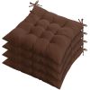4Pcs Chair Cushion Pads Pillow 17.72x17.72x2.37in Soft Tie On Square Sitting Mats For Home Office Car Sitting Travel