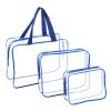 3Pcs Clear Travel Bags Waterproof Cosmetic Makeup Lotion Toiletry Wash Handbags Transparent Holder Pouch Kits For Swimming Travel Hotel