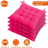4Pcs Chair Cushion Pads Pillow 17.72x17.72x2.37in Soft Tie On Square Sitting Mats For Home Office Car Sitting Travel