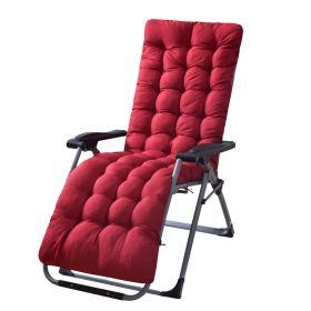 66.92x22.04in Thickened Chaise Lounger Cushion Recliner Rocking Chair Sofa Mat Deck Chair Cushion (Option: Red)