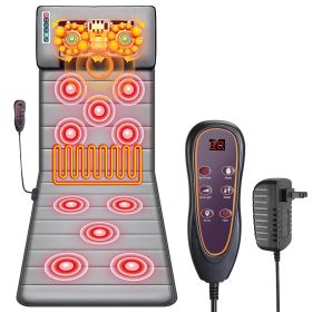 Full Body Electric Massage Mat with Heat Vibration Massage Pad Cushion Back Massage Mattress Chair Pad with Neck Massage Pillow with 10 Vibration Moto (Option: 4539)