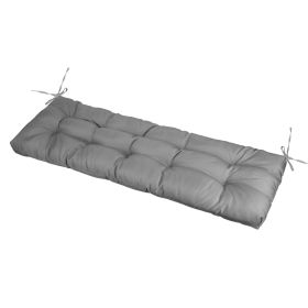Bench Seat Cushion For Indoor Outdoor Furniture Non Slip Long Chair Cushion with Ties Strap Waterproof Swing Cushion 51.18x19.68IN For Garden Patio Ba (Option: Lgrey)