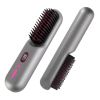 Cordless Negative Ion Hair Straightener Brush Rechargeable Mini Styling Comb with 12 Heating Levels Anti-scald 30S Preheating 30Mins Auto Sleep LCD Di