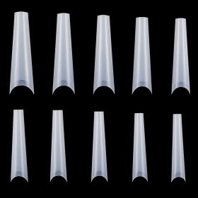 500Pcs False Nail Tips C Curve Half Cover French Nails Extra Long Fake Finger Nails For Nail Art Salons Home DIY 10 Sizes (Option: Natural)