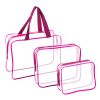 3Pcs Clear Travel Bags Waterproof Cosmetic Makeup Lotion Toiletry Wash Handbags Transparent Holder Pouch Kits For Swimming Travel Hotel