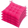 4Pcs Chair Cushion Pads Pillow 17.72x17.72x2.37in Soft Tie On Square Sitting Mats For Home Office Car Sitting Travel