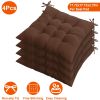 4Pcs Chair Cushion Pads Pillow 17.72x17.72x2.37in Soft Tie On Square Sitting Mats For Home Office Car Sitting Travel