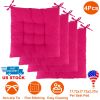 4Pcs Chair Cushion Pads Pillow 17.72x17.72x2.37in Soft Tie On Square Sitting Mats For Home Office Car Sitting Travel