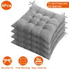 4Pcs Chair Cushion Pads Pillow 17.72x17.72x2.37in Soft Tie On Square Sitting Mats For Home Office Car Sitting Travel