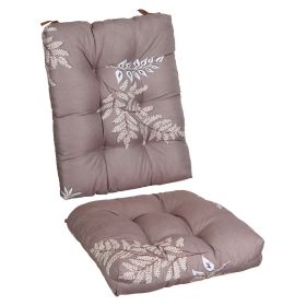 2Pcs Rocking Chair Cushion Upper And Lower Back And Seat Sets with Non-Slip Ties Polyester Fiber Filling Comfortable for Indoor Home Office Car (Option: Coffee)